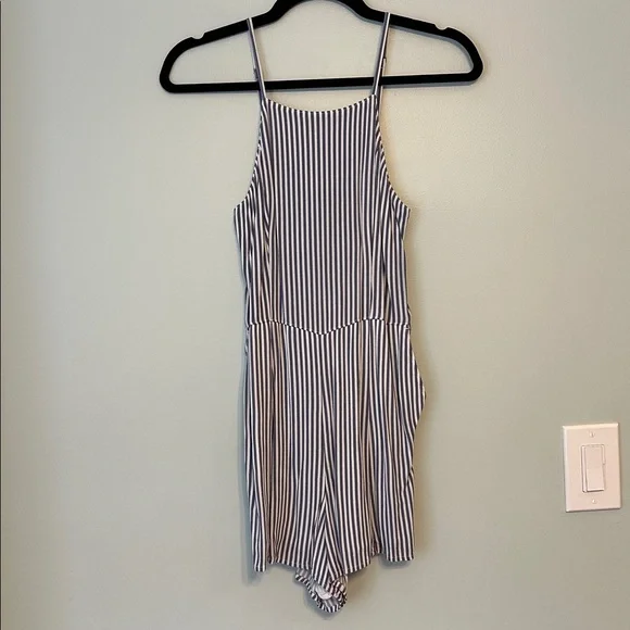 Abercrombie & Fitch Blue & White Striped Romper XS | Summer Beach Mini Romper - Picture 5 of 12